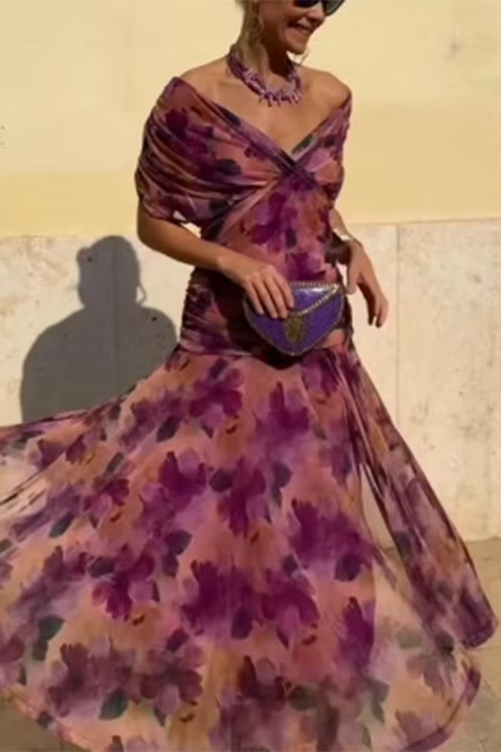 Veyla - V-Neck Woven Maxi Dress