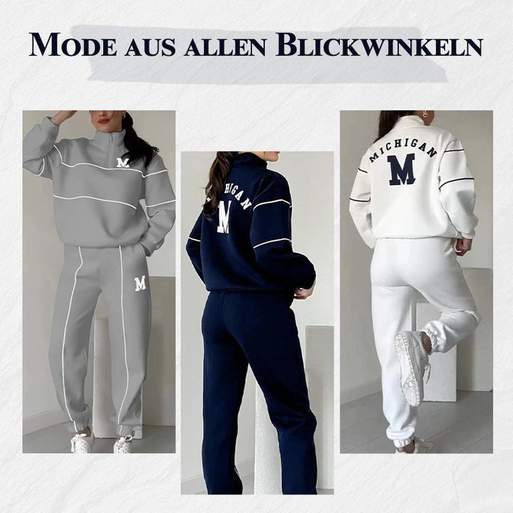 Rilena - Side Stripe Jersey 2-Piece Sweatshirt Set
