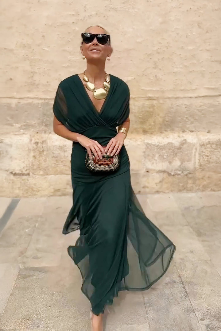 Veyla - V-Neck Woven Maxi Dress