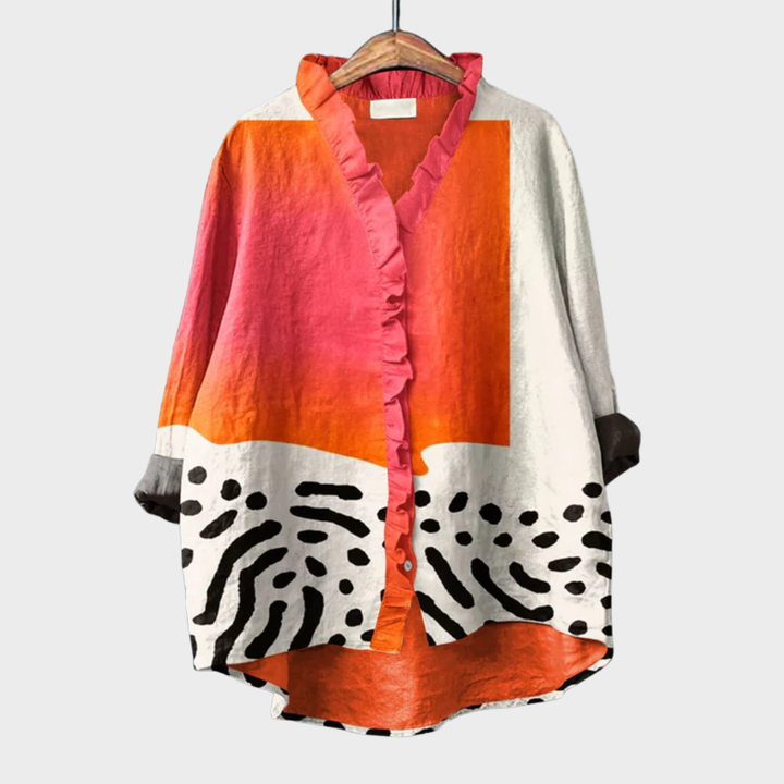 Seniva - Printed Linen Blouse