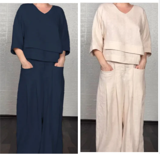 Virela - Asymmetric Hem Cotton-Linen Set