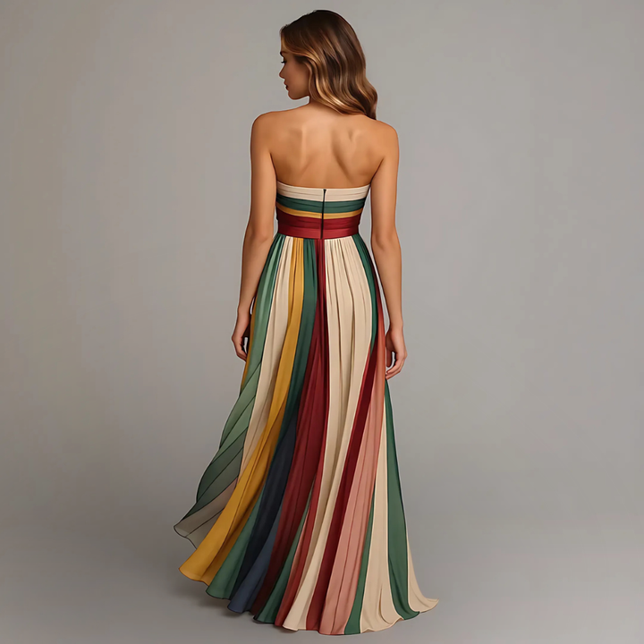 Velira - Colourblock Chiffon Maxi Dress