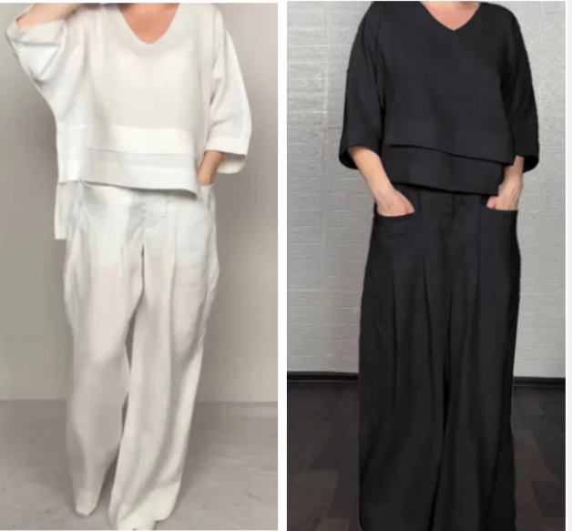 Virela - Asymmetric Hem Cotton-Linen Set