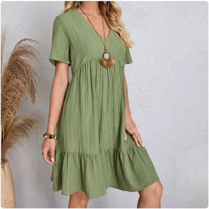 Nivara - Ruffle Trim Woven Dress