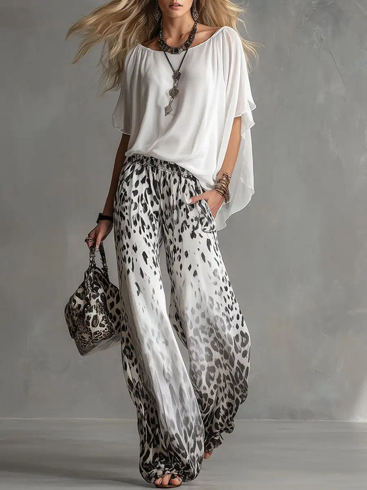 Velira - Wide-Leg Printed Suit