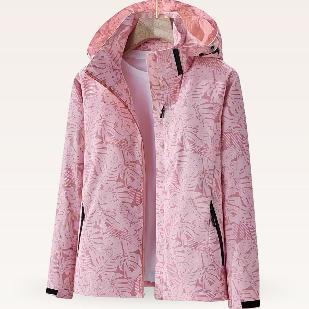 Nalise - Leaf Print Water-Repellent Jacket