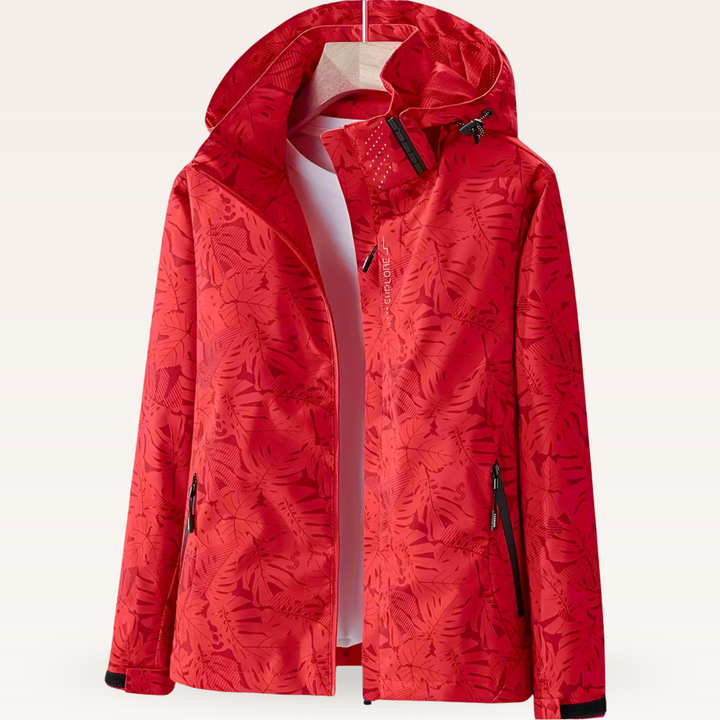 Nalise - Leaf Print Water-Repellent Jacket