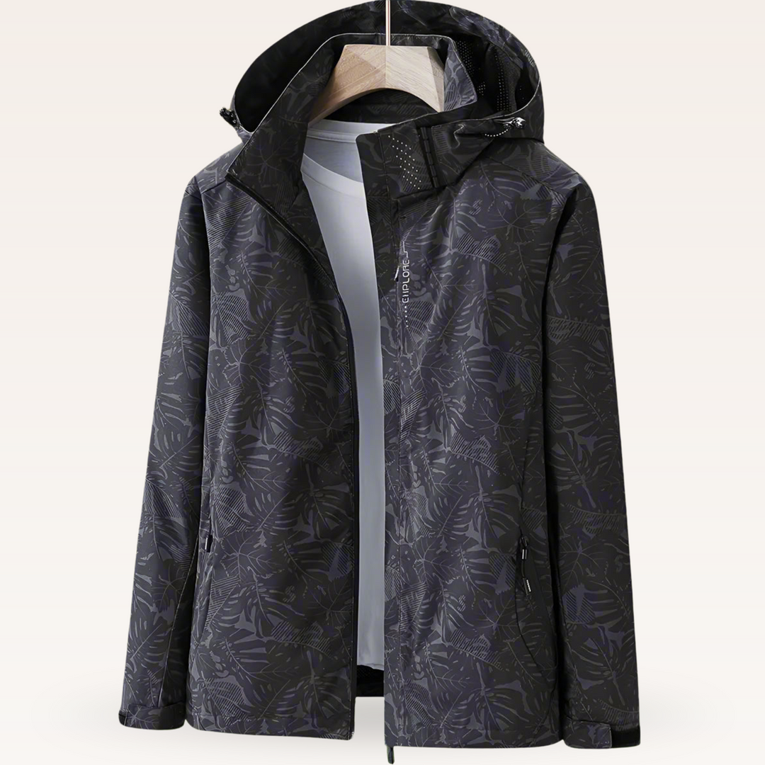 Nalise - Leaf Print Water-Repellent Jacket