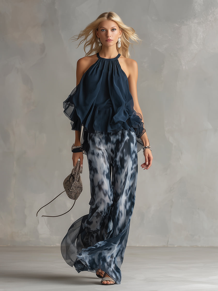 Rivana - Halter Neck Chiffon Set