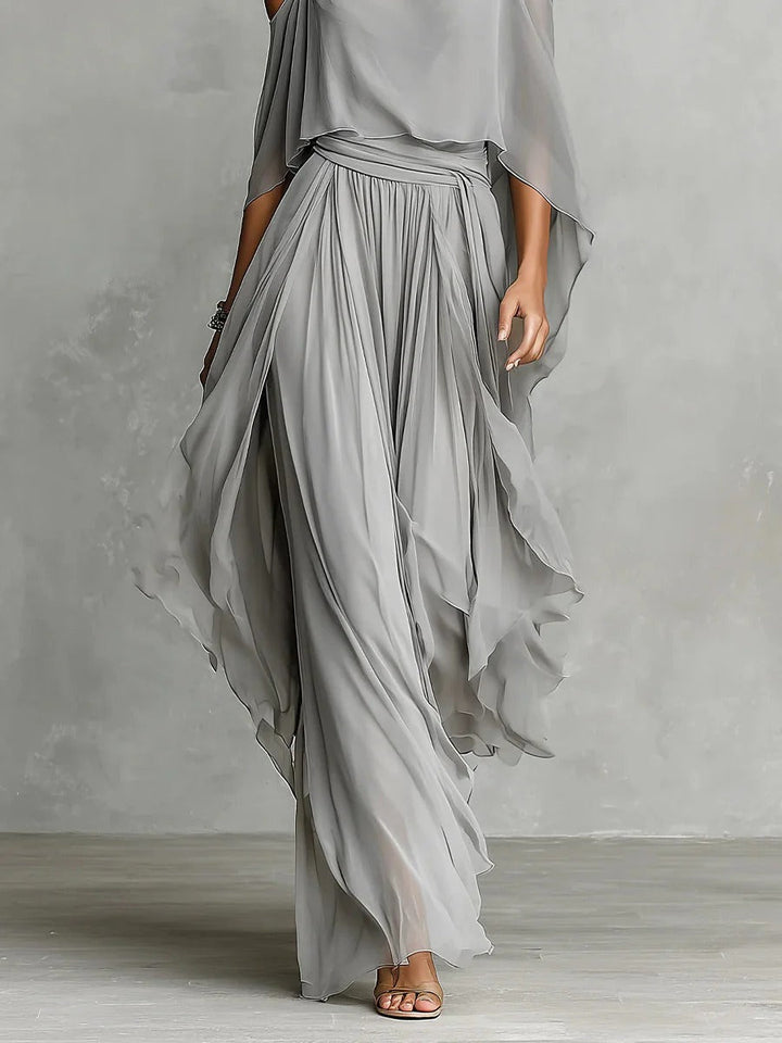 Kevara - Off-Shoulder Chiffon Set