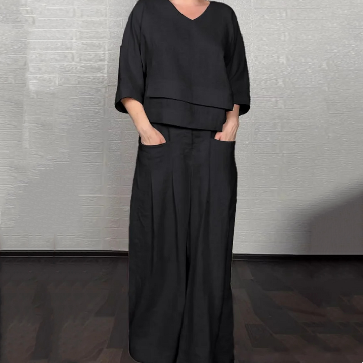 Virela - Asymmetric Hem Cotton-Linen Set