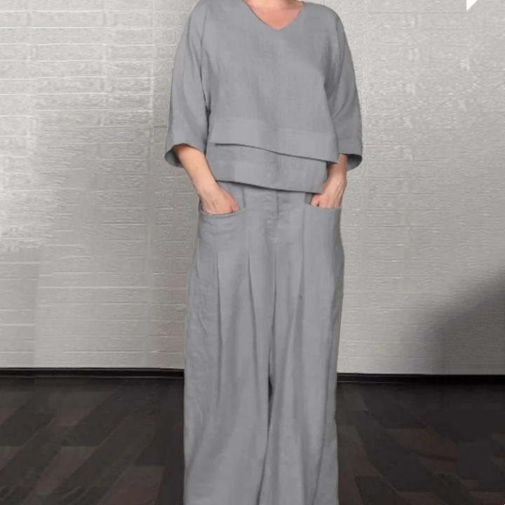 Virela - Asymmetric Hem Cotton-Linen Set