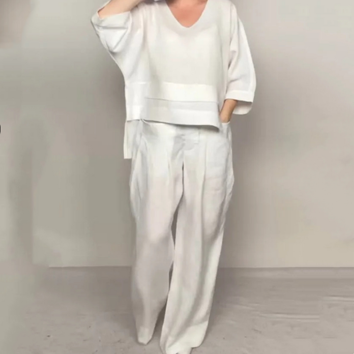 Virela - Asymmetric Hem Cotton-Linen Set